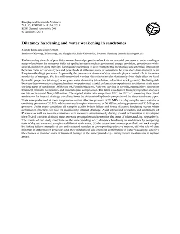 Más sobre Endurecimiento por Dilatancia y Debilitamiento por Agua en Areniscas.