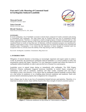 Más sobre Cizallamiento Rápido y Cíclico de Arena Cementada en Deslizamientos Inducidos por Terremotos.