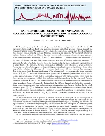 Más sobre Comprensión Sistemática de la Aceleración Espontánea y la Cesación de Deslizamiento y sus Implicaciones Sismológicas.