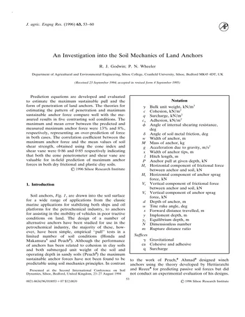 Más sobre Una Investigación sobre la Mecánica del Suelo de Anclas Terrestres