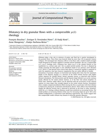 Más sobre Dilatancia en Flujos Granulares Secos con una Reología Compressible Μ(i).