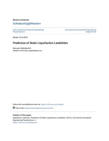 Más sobre Predicción de deslizamientos por licuefacción estática