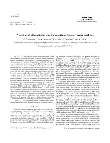 Más sobre Predicción de Propiedades Físicas del Suelo mediante Máquinas de Soporte Vectorial Optimizadas