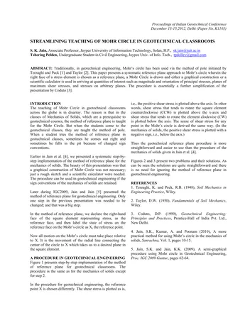 Más sobre Optimización de la enseñanza del círculo de Mohr en aulas de geotecnia.